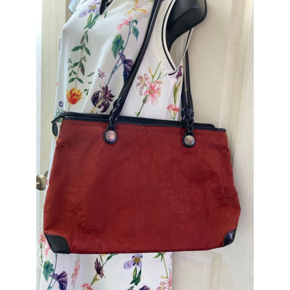 Brighton Red Black Large Nylon Tote Bag - Picture 3 of 9